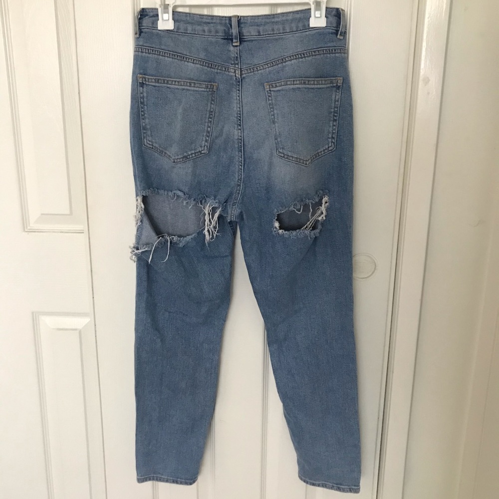 ASOS Bum-Rip Cutout High Rise Mom Jeans